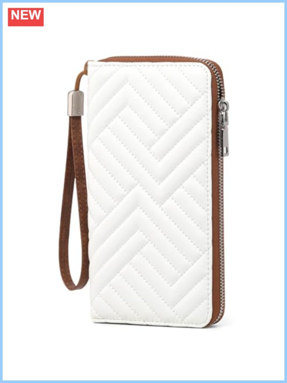 RFID Blocking Vegan Leather Zip-Around Wallet Wristlet Clutch Large Capacity